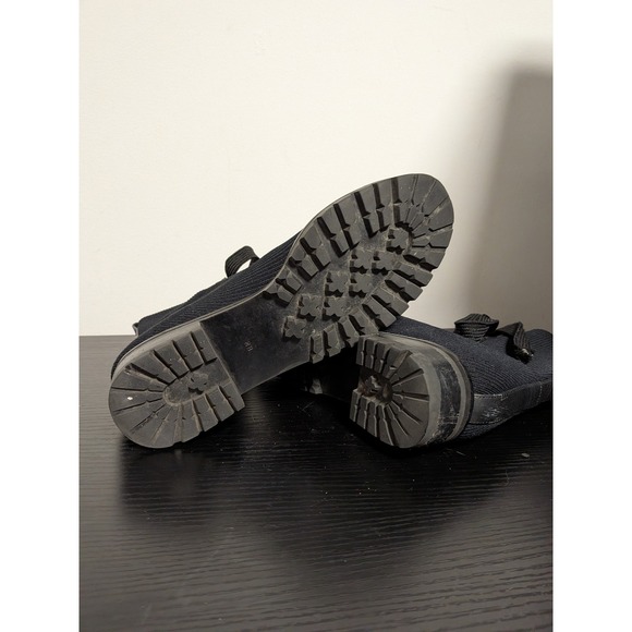 Kate Spade New York Knit Combat Boots Black Ribbed Lace Up Lug Sole Womens 8B - Picture 11 of 14